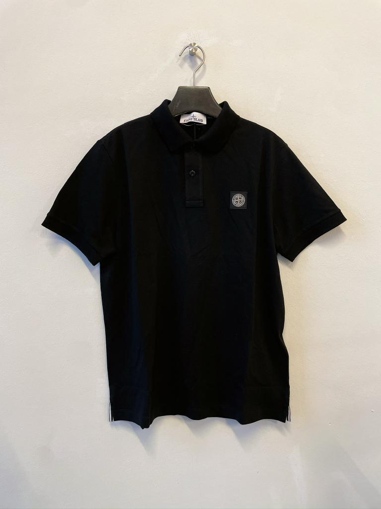 Shop Stone Island Compass Patch Short-sleeved Polo Shirt In Black