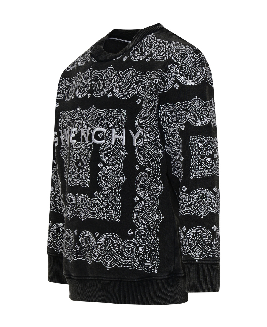 Givenchy Logo-embroidered Bandana-pattern Sweatshirt In Black