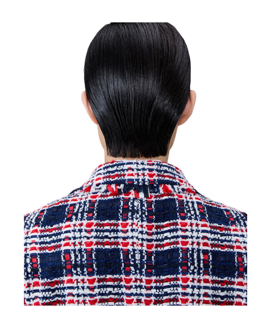 Thom Browne Frayed Single-breasted Tweed Blazer In Multicolor