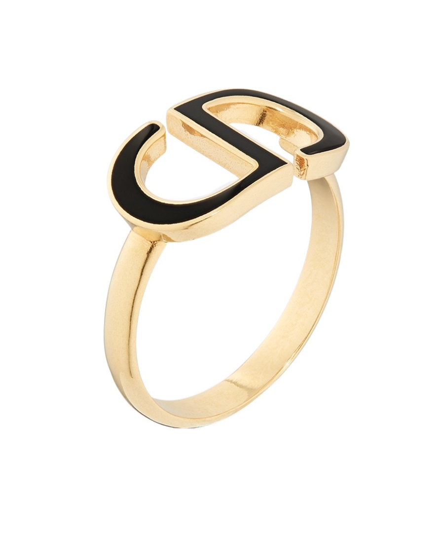 Dior Logo Petit Cd Ring In Yellow