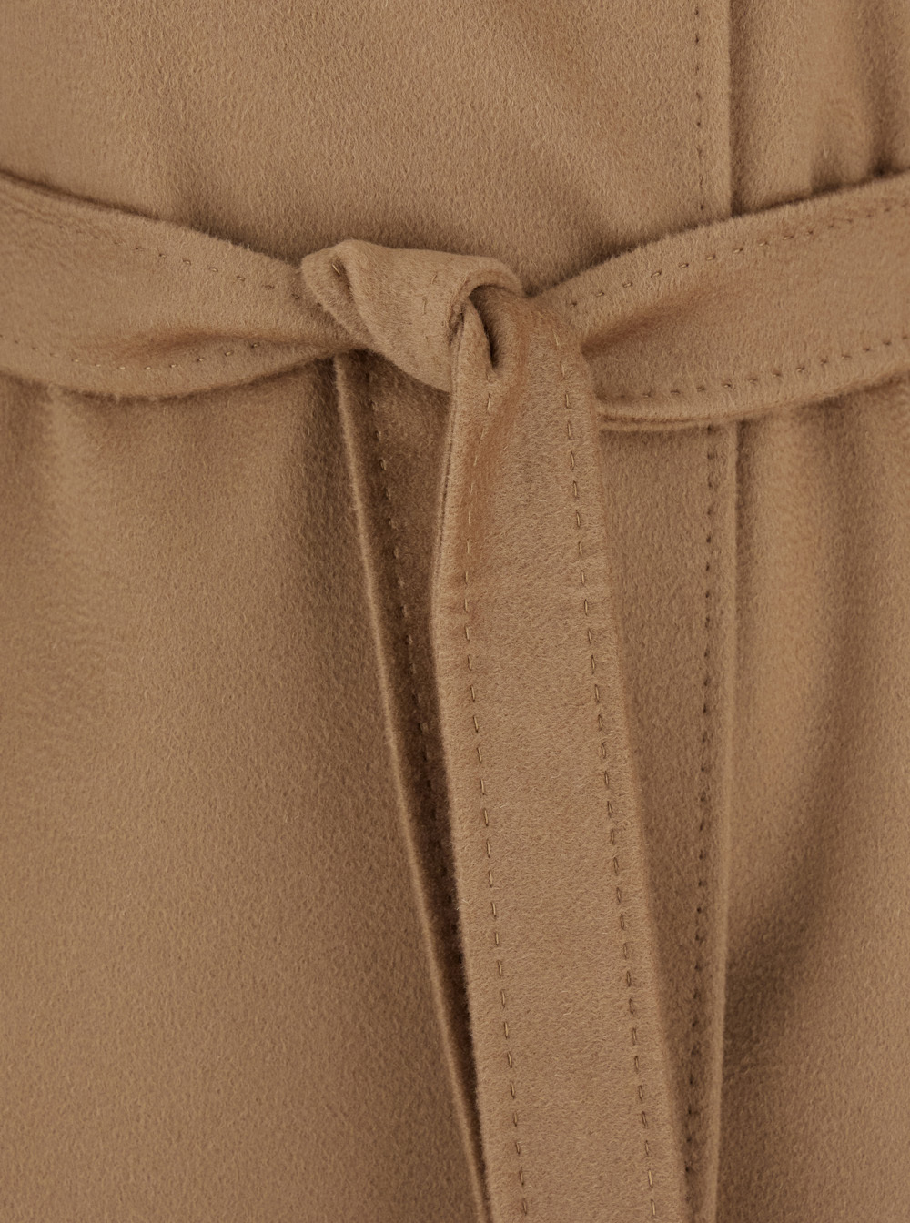 Max Mara Studio Belted Long-sleeved Coat In Brown