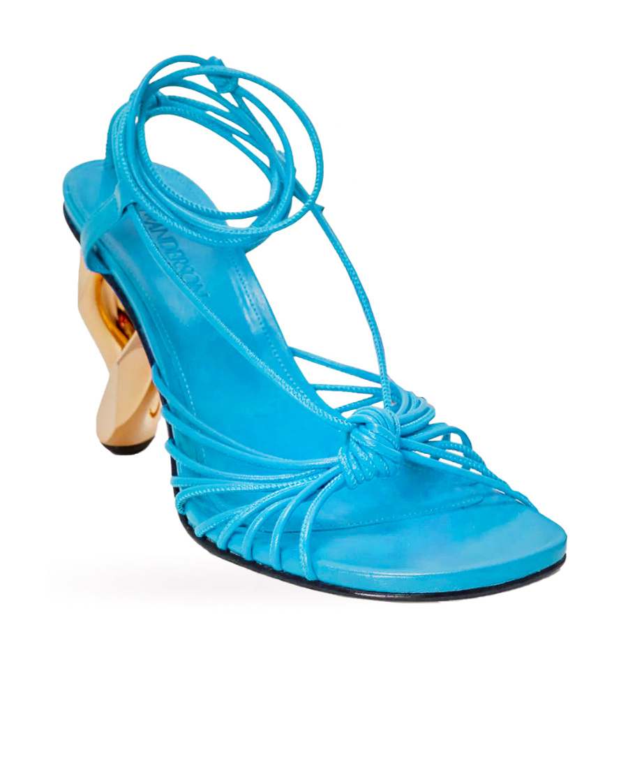 Jw Anderson Logo High-heeled Sandals In Blue