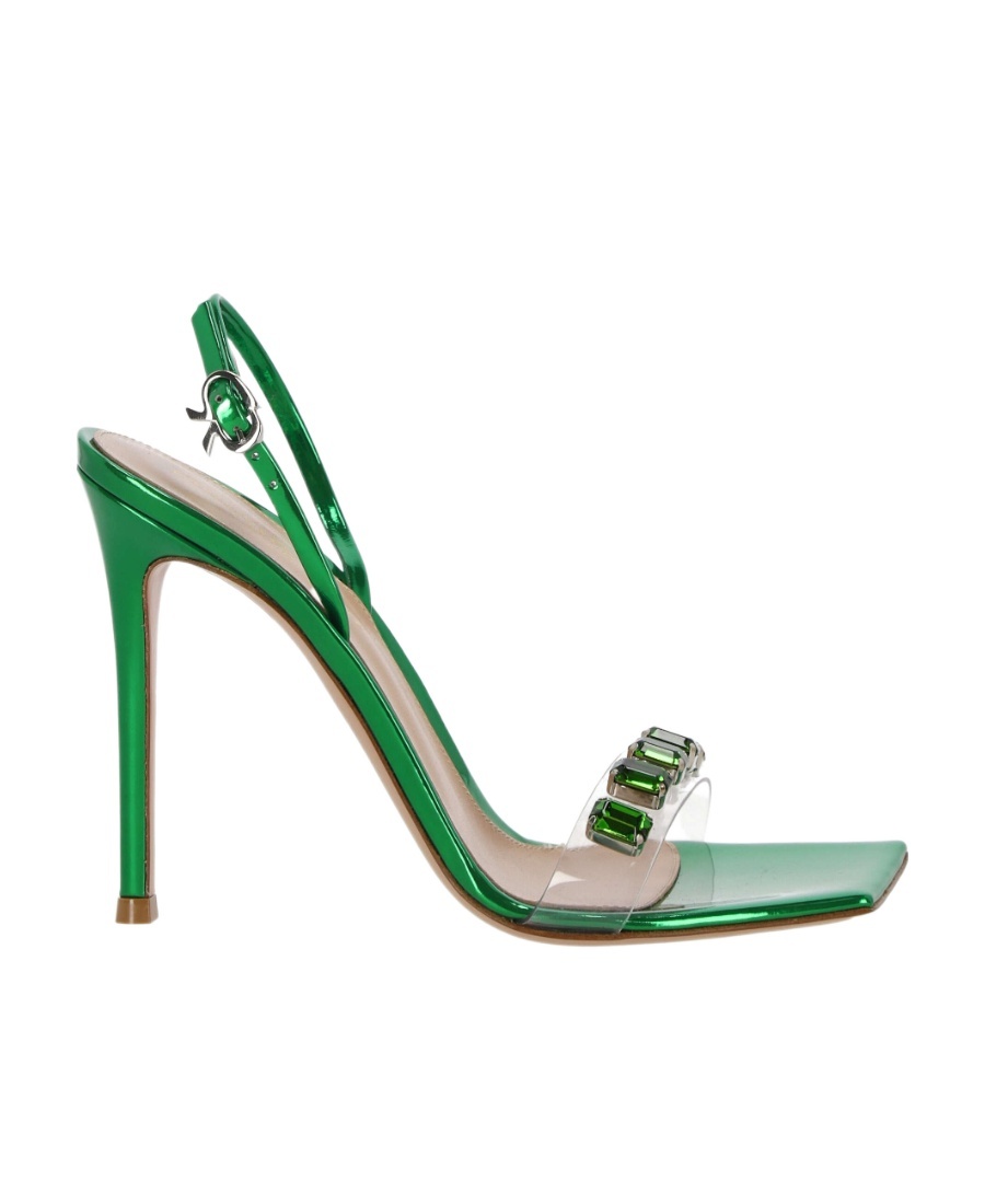 Gianvito Rossi Ribbon Candy Crystal-embellished Pvc Sandals In Green