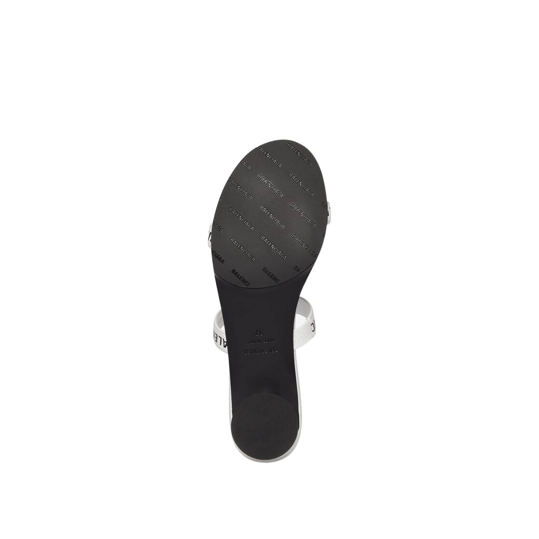 Shop Balenciaga '45mm' Logo-strap Sandals In White/black