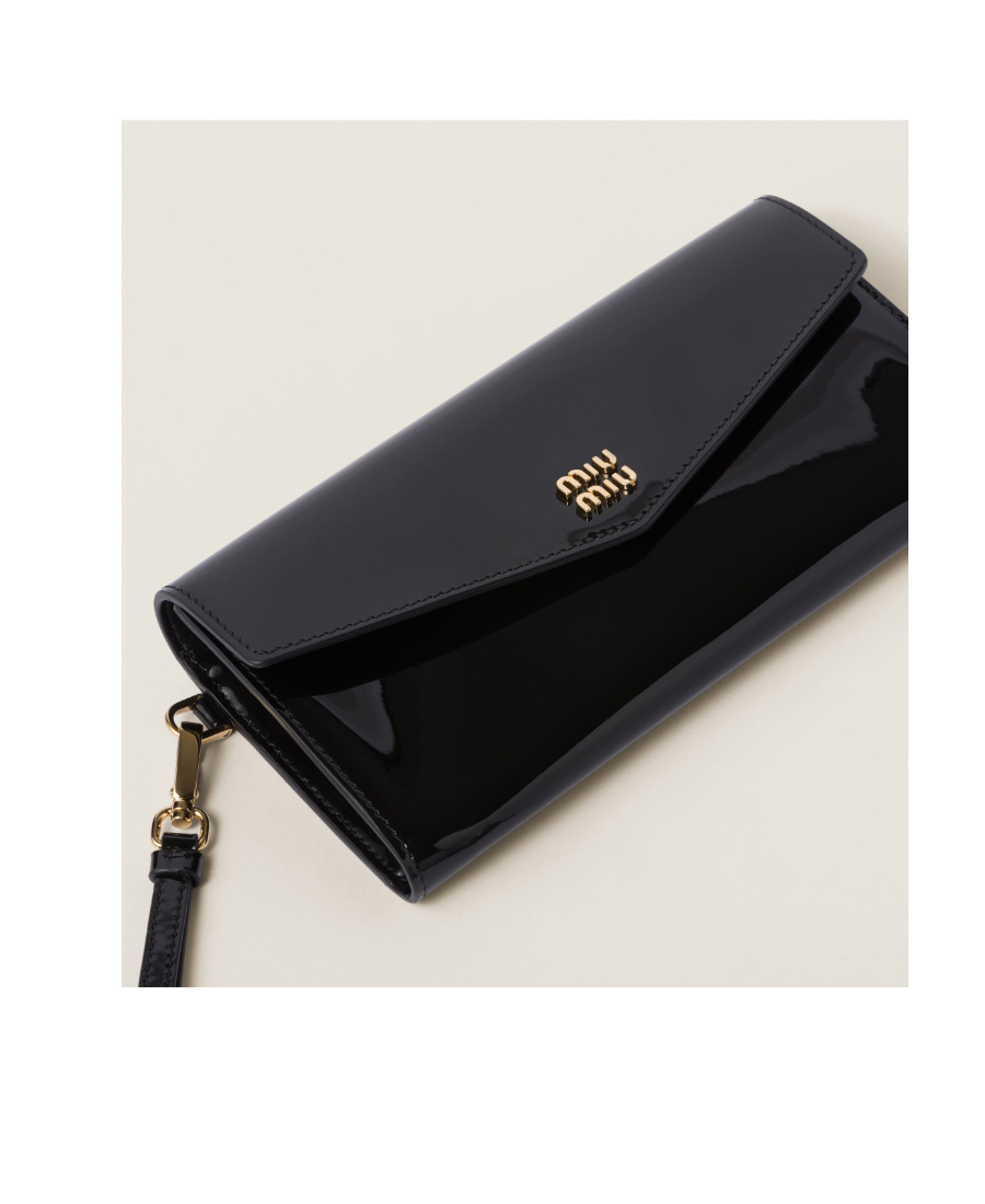 Miu Miu Logo-plaque Leather Wallet In Black