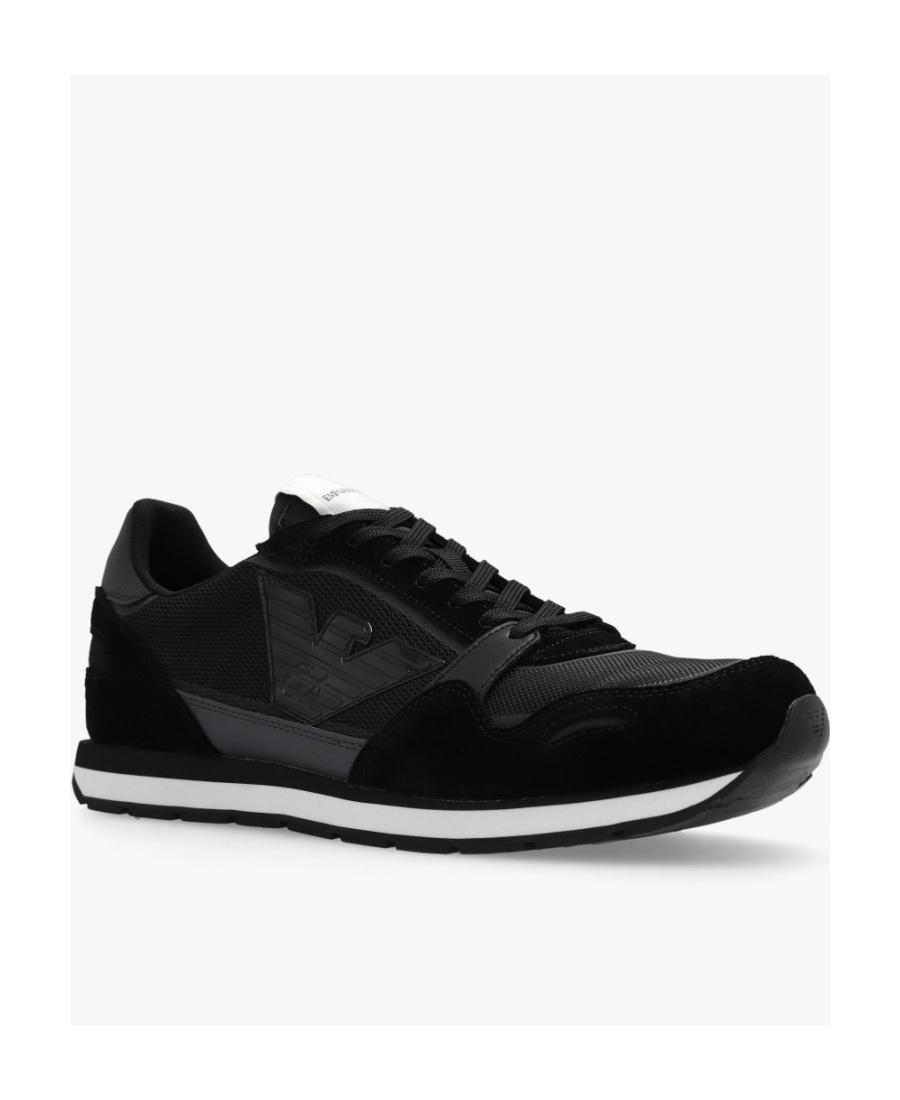 Emporio Armani Panelled Low-top Sneakers In Black