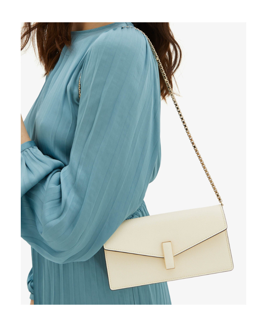 Valextra Iside Leather Clutch Bag In Nude