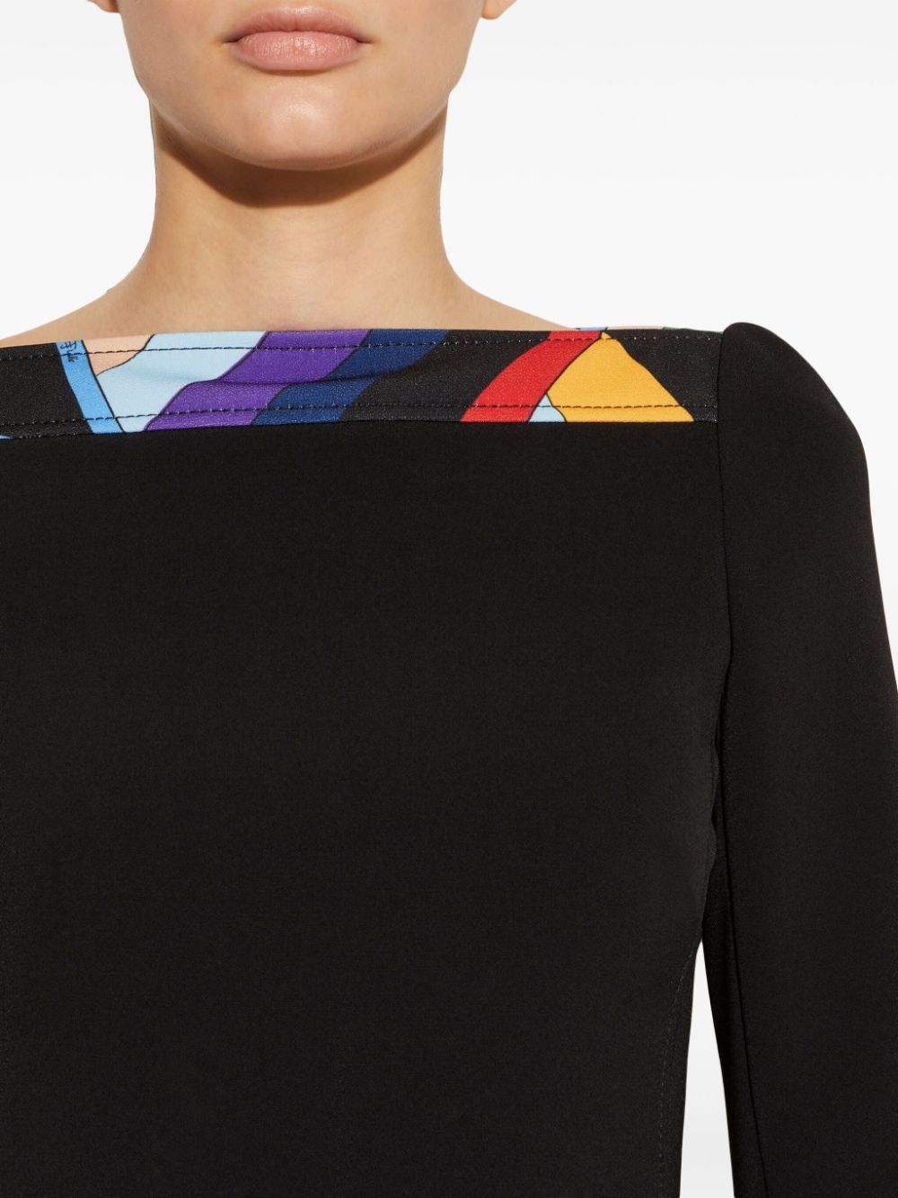 Pucci Chic Abstract Pattern Midi Dress In Black