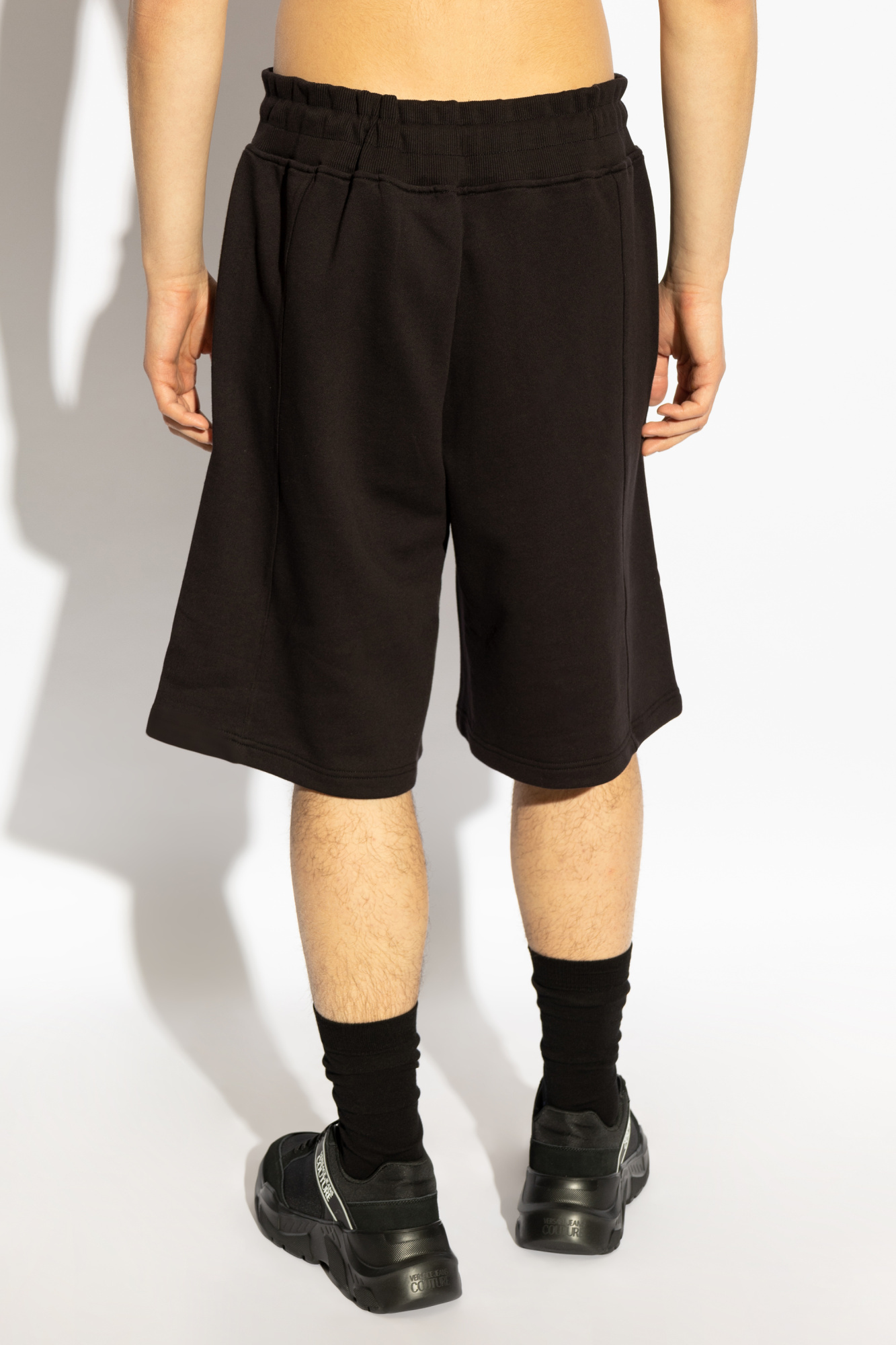 Versace Jeans Elastic Waist Shorts In Black