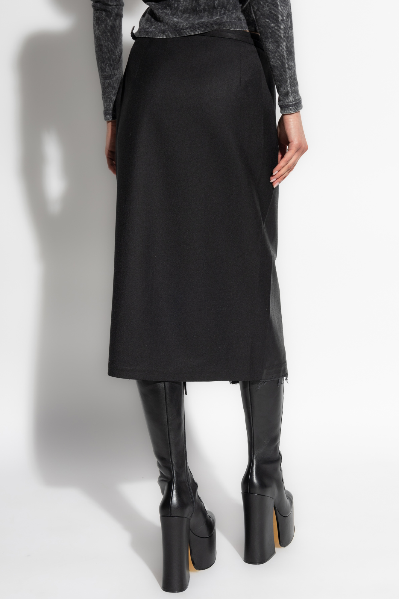 Diesel Asymmetrical Skirt In Black