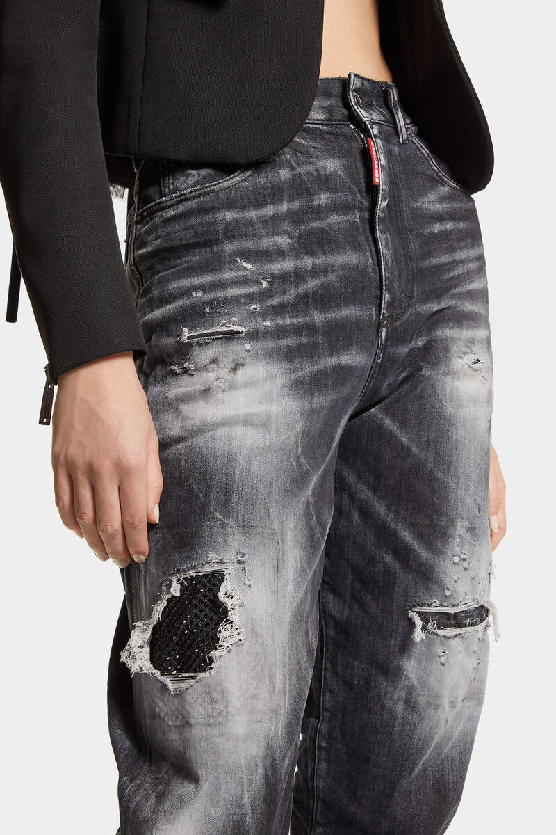 Dsquared2 Distressed Straight-leg Jeans In Black