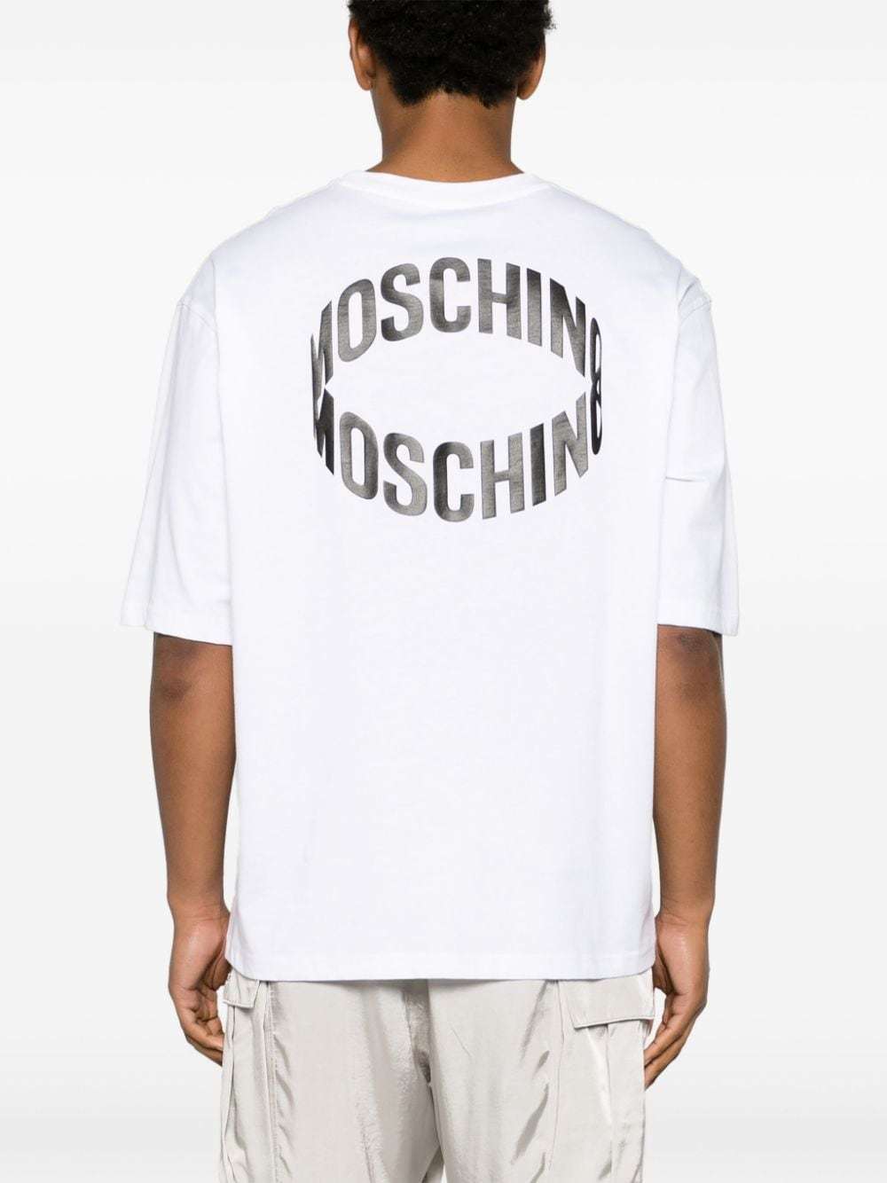 Moschino Versatile Crew Neck Short Sleeve T-shirt In White