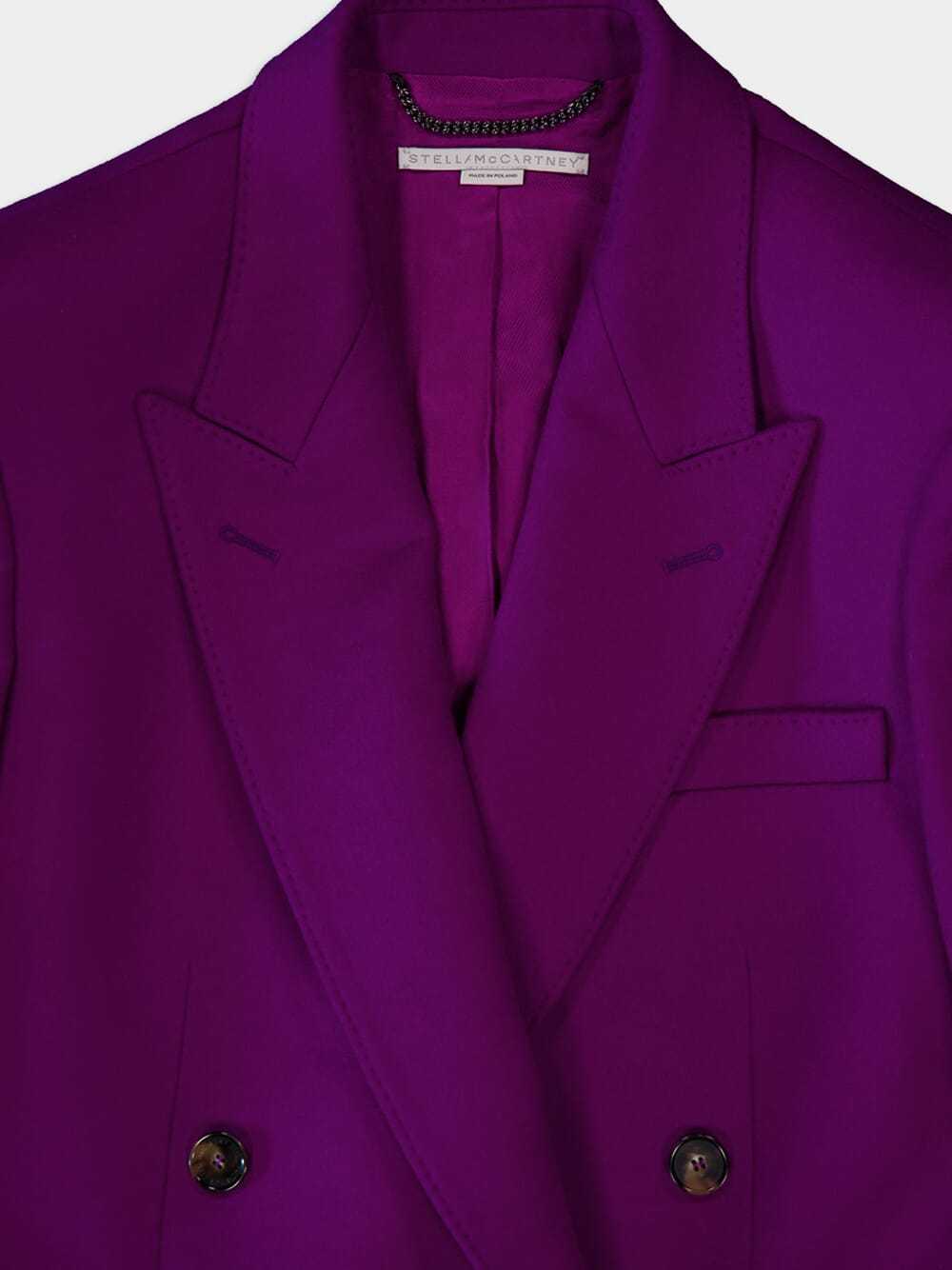Stella Mccartney Woman Blazer Purple Size 4-6 Wool In Purple
