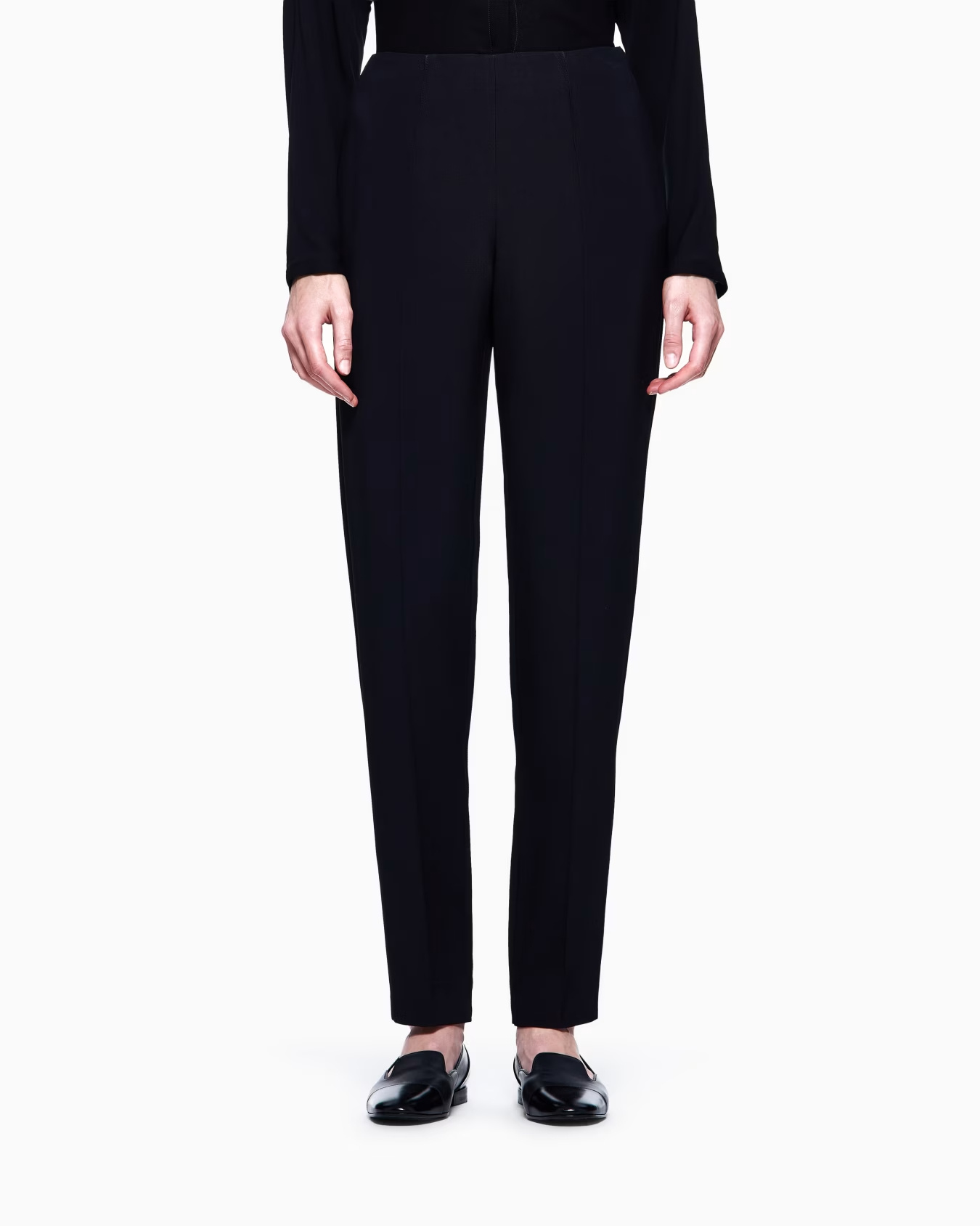 Giorgio Armani Straight-leg Trousers In Viscose Cady In Blue