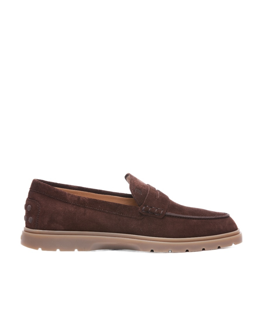 Tod's Suede Penny Loafers In Brown