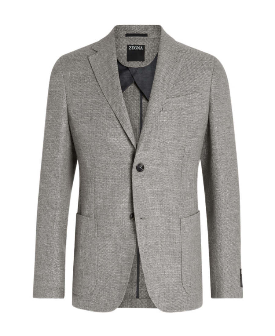 Shop Zegna Blended Suit Jacket In Gray