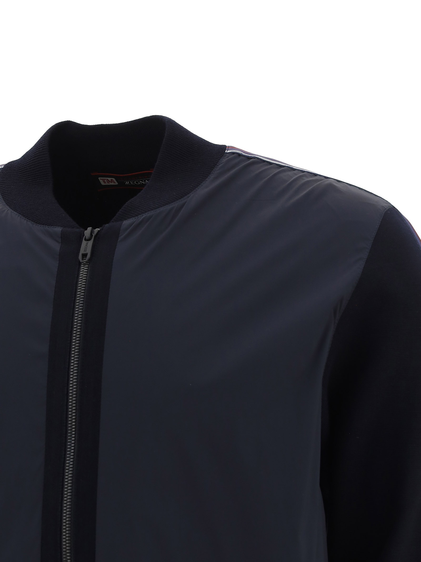 Shop Zegna Striped Wool Casual Jacket In Black