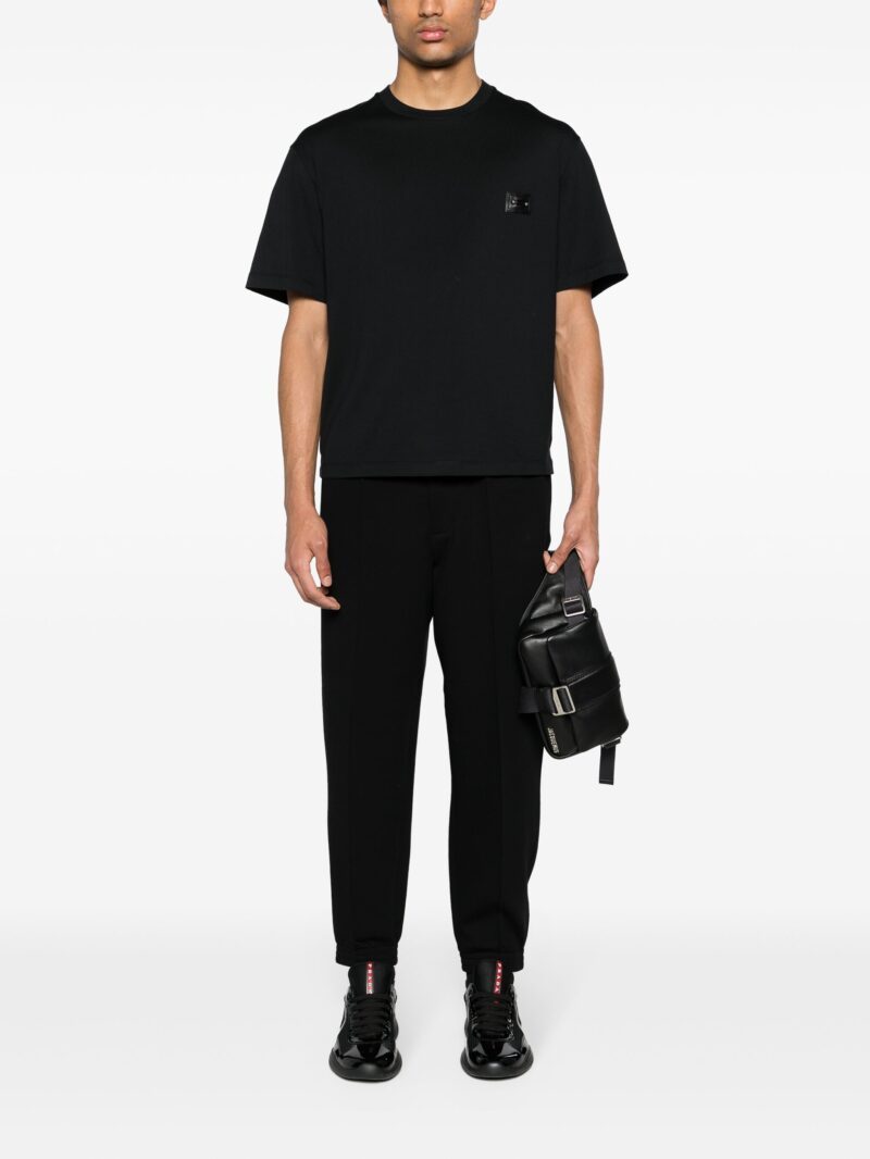Neil Barrett Piercing-patch Cotton T-shirt In Black