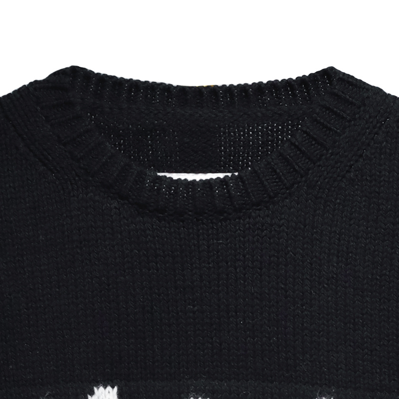 Mm6 Maison Margiela Logo Inlaid Imitation Effect Sweater In Black