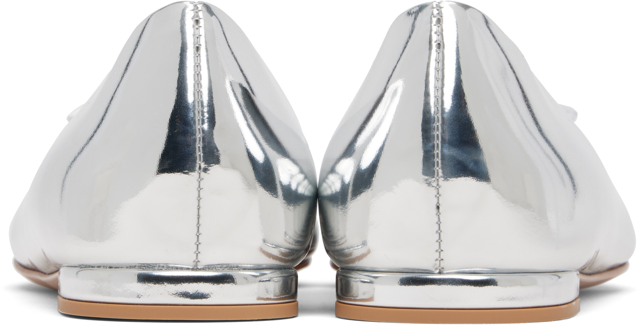Gianvito Rossi Silver Jaipur 05 Ballerina Flats In Silver