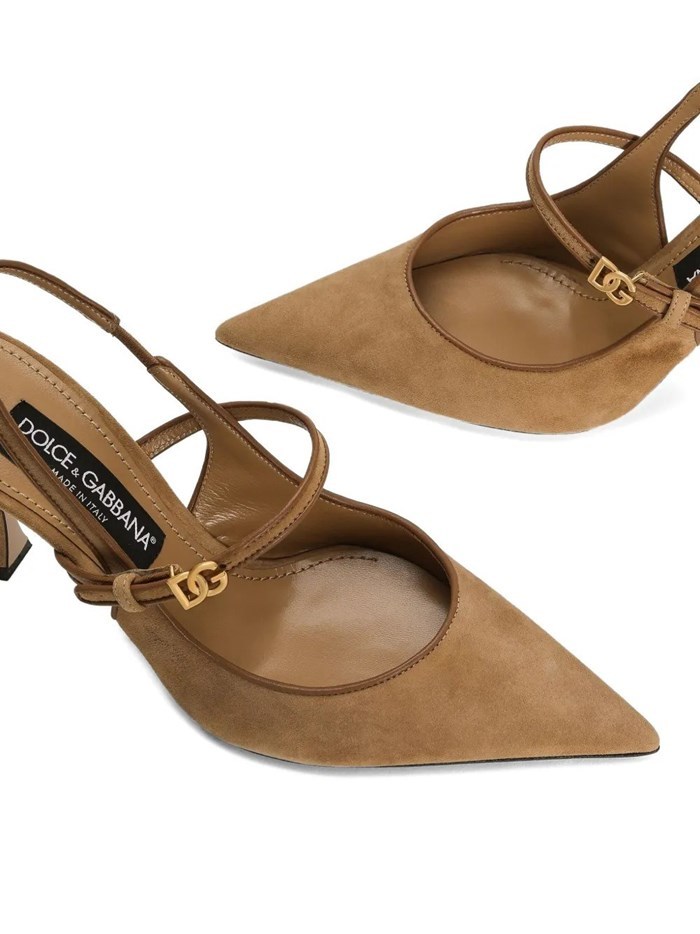 Dolce & Gabbana Pointed High-heeled Sandals In Brown