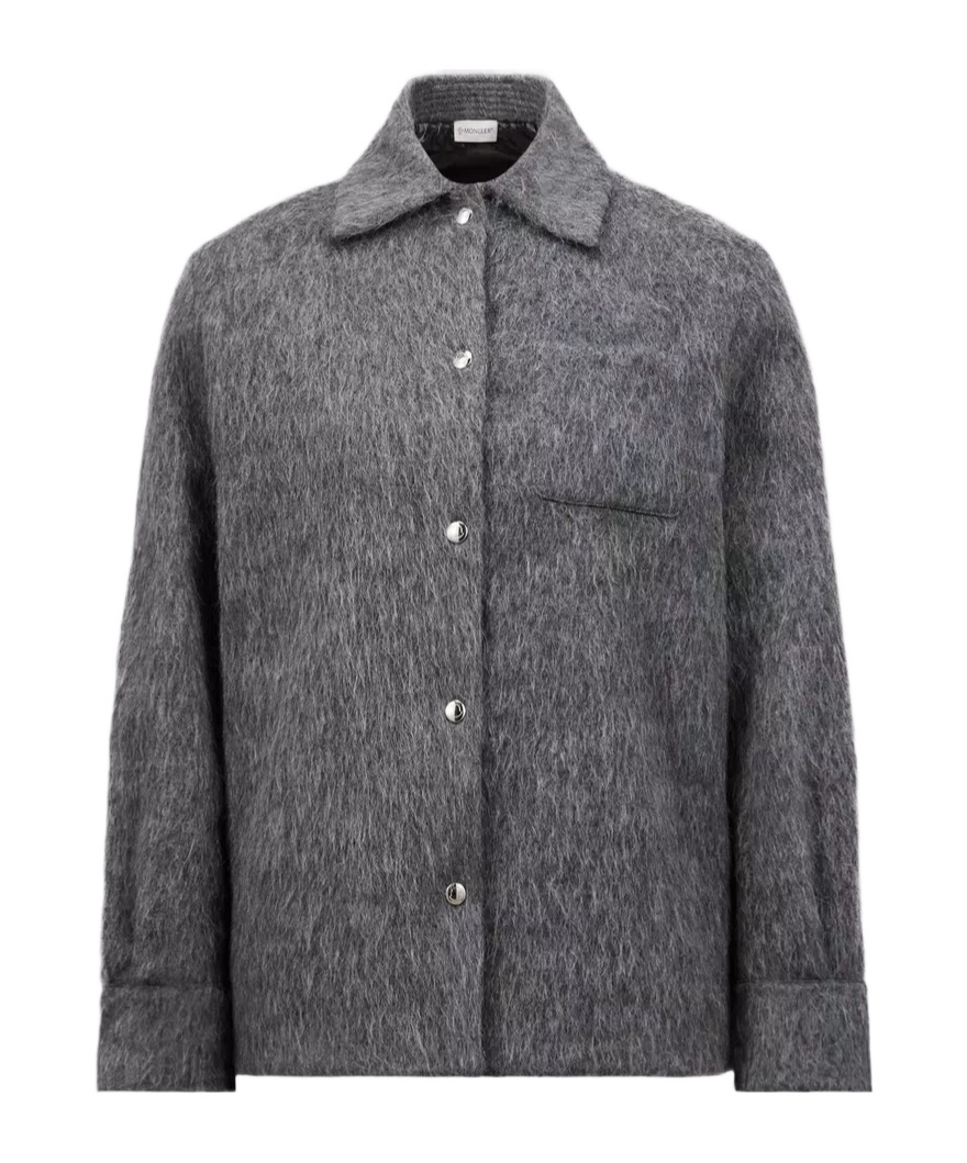 Moncler Brushed-effect Shirt In Gray