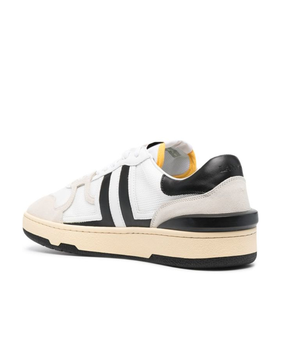 Lanvin Clay White Leather Blend Sneakers In White