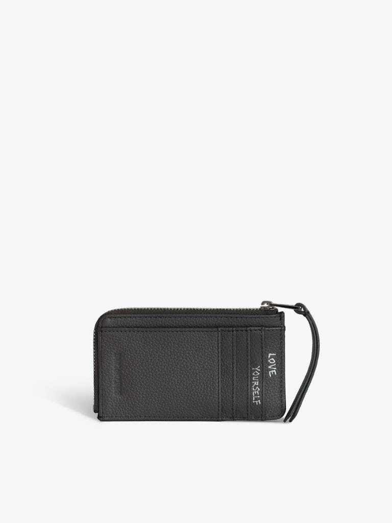 Zadig & Voltaire Zipper Card Holder In Black