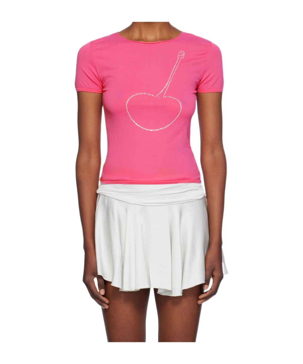 Gimaguas Cherry Rhinestone-embellished T-shirt In Pink
