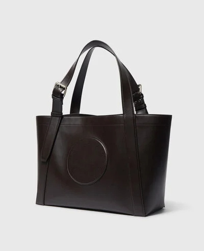 Stella Mccartney Logo Belt Crossbody Tote Bag In Brown