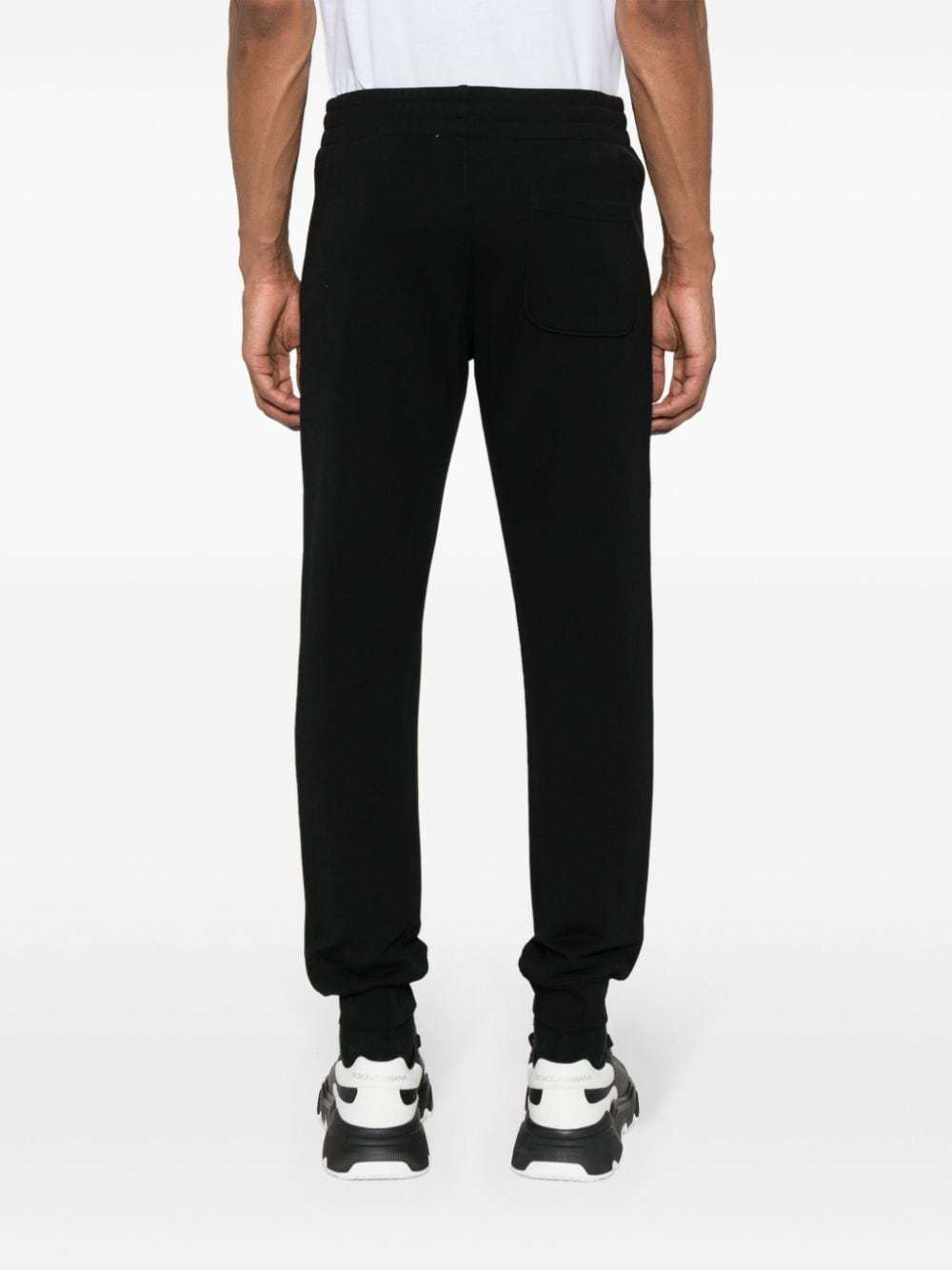 Moschino Logo-lettering Cotton Track Pants In Black
