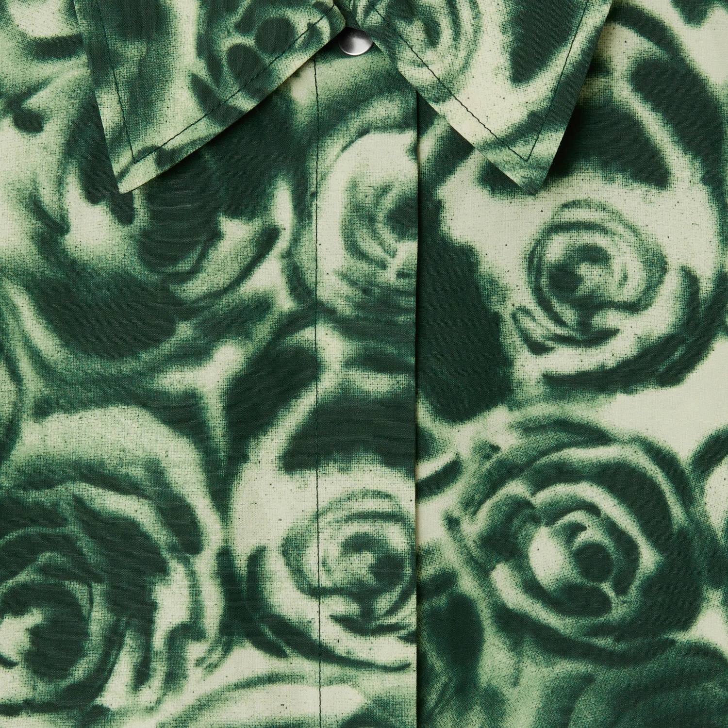 Burberry Floral Pattern Long-sleeved Shirt In Green