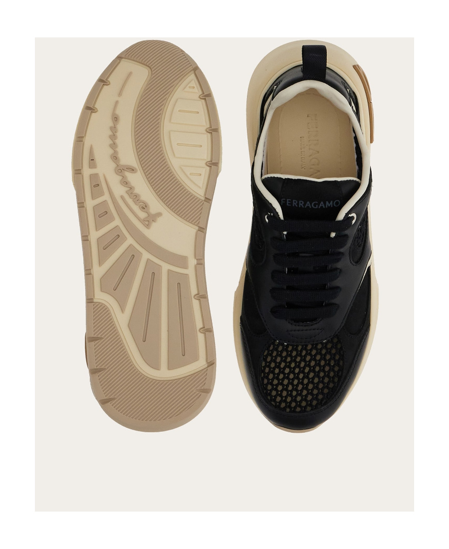 Shop Ferragamo Logo Low-upper Sports Shoes In Black