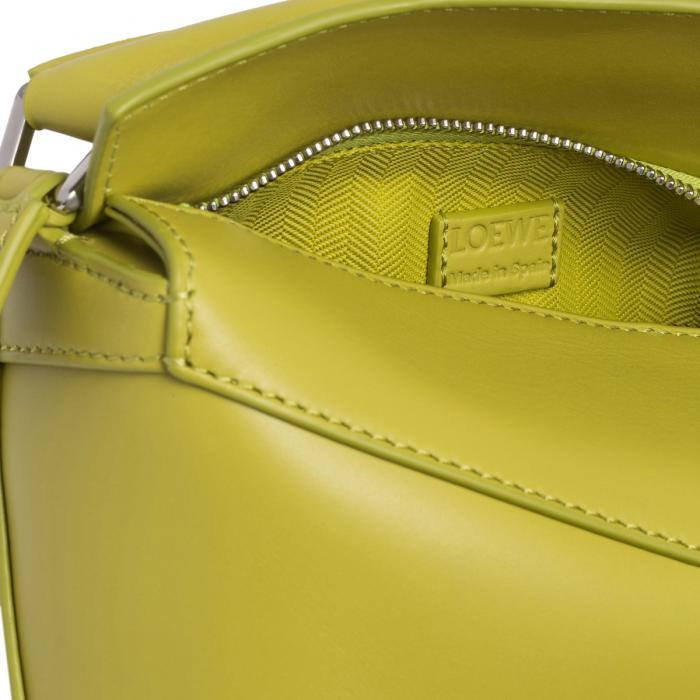 Loewe Mini Puzzle Edge Bag In Satin Calfskin In Green
