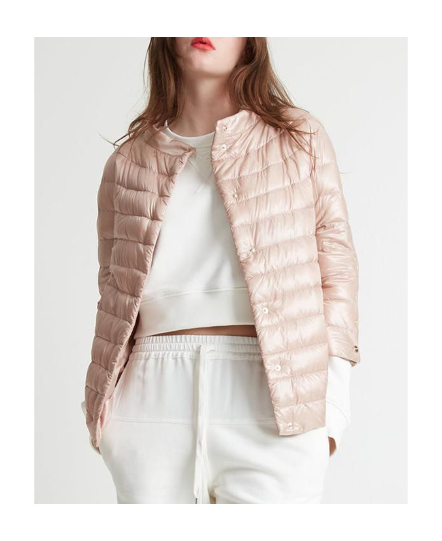Herno Pink Puffer Jacket In Nude