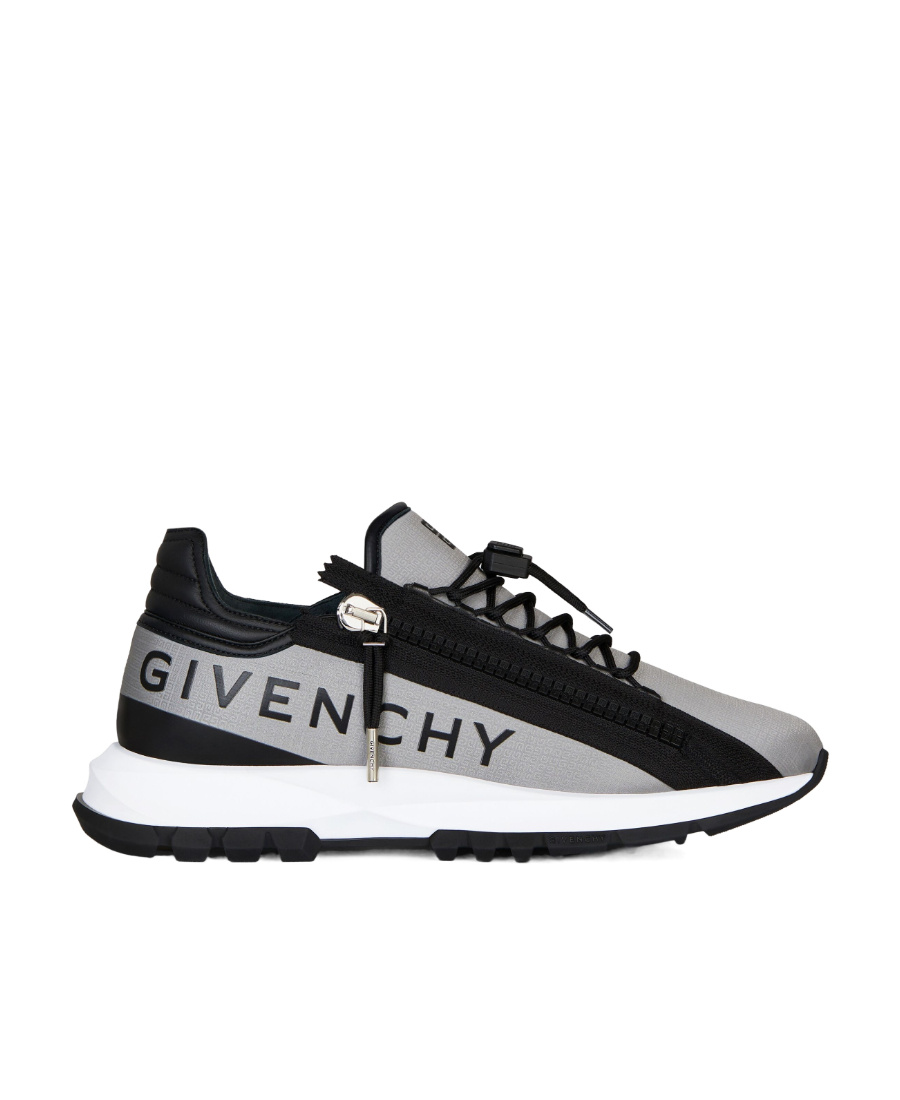 Givenchy Spectre Runner Sneakers In 4g Synthetic Fiber With Zip In Grey Black
