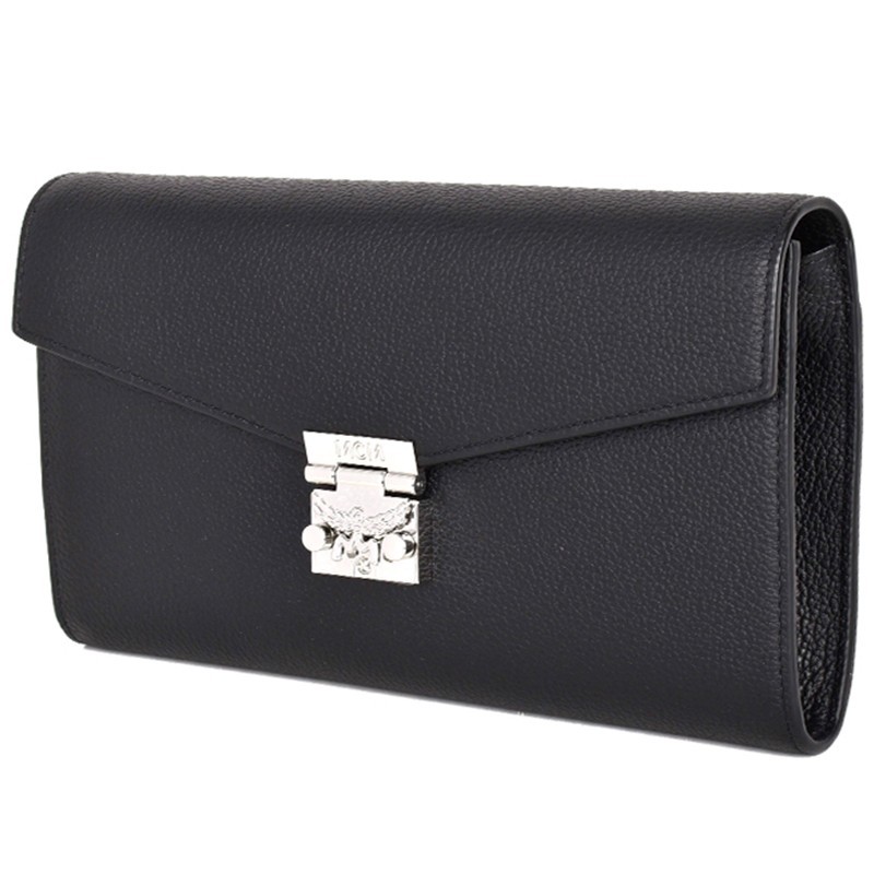Mcm Litchi Emblem Single Shoulder Bag In Black