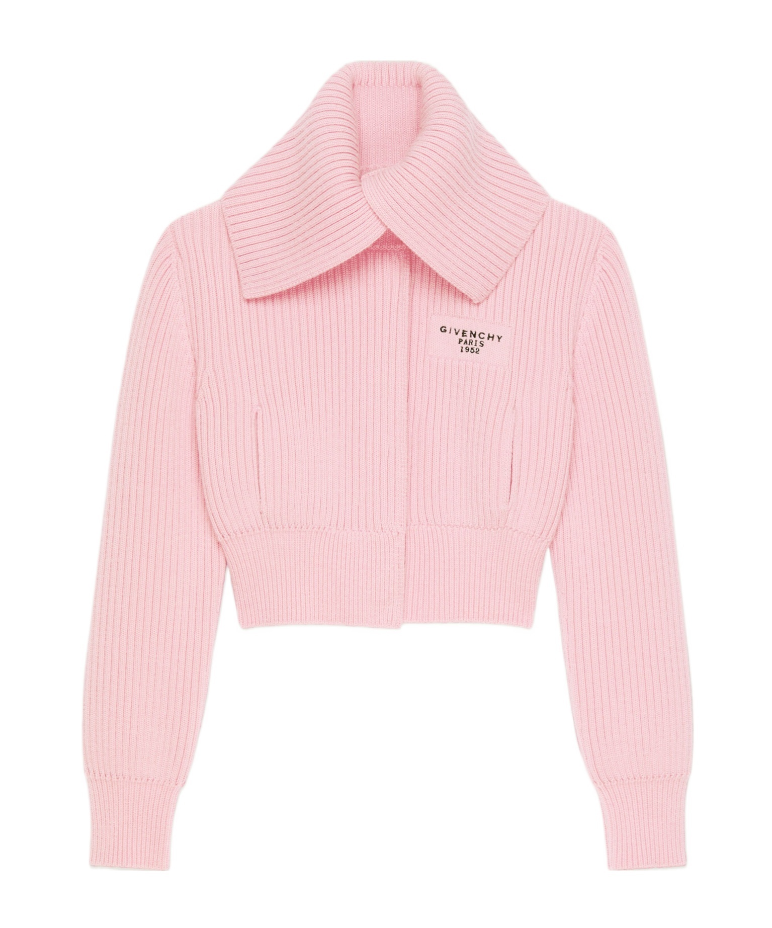 Givenchy Ribbed Oversized Collar Cardigan In Pink