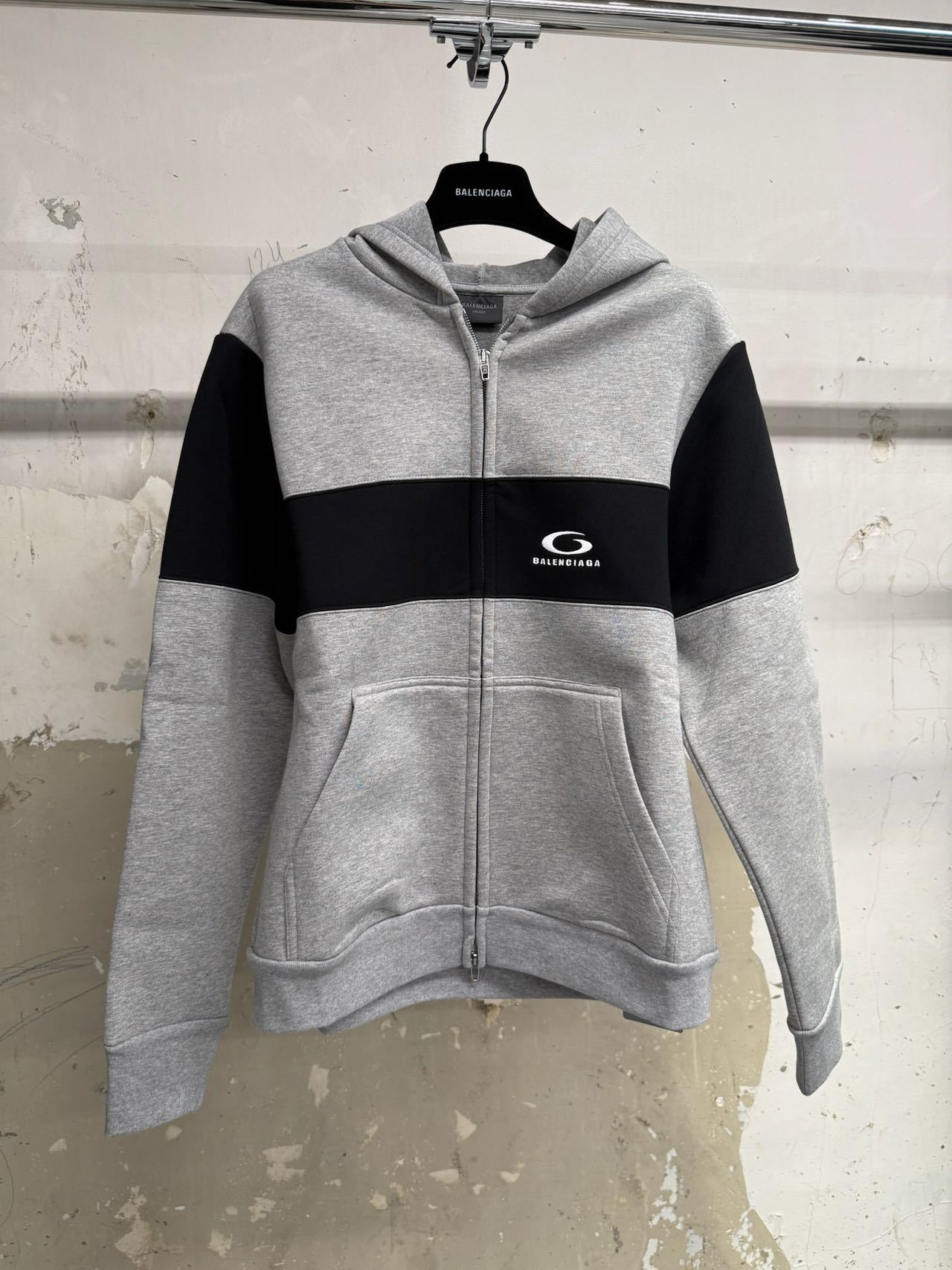 Balenciaga Jersey Hoodie Sweatshirts Grey In Gray
