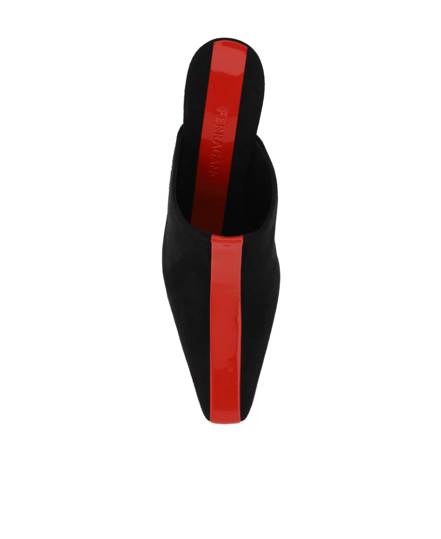 Ferragamo Salvatore Stripe-detailed Slip-on Mules In Black