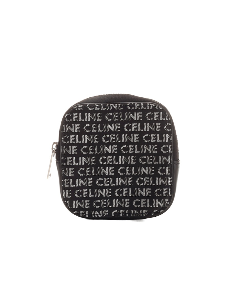 Celine Logo Zipper Wallet In Black