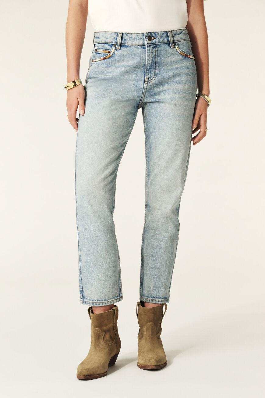 Bash Belt Loop Denim Trousers In White