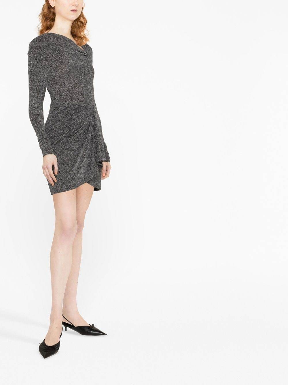 Isabel Marant Étoile Ruched-neck Knitted Top In Black