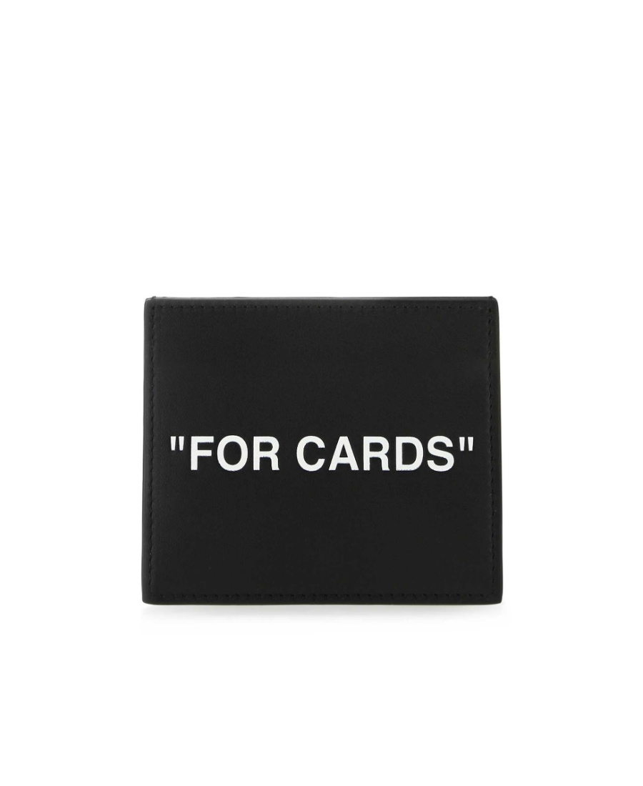 Off-white Slogan-print Cardholder In Black