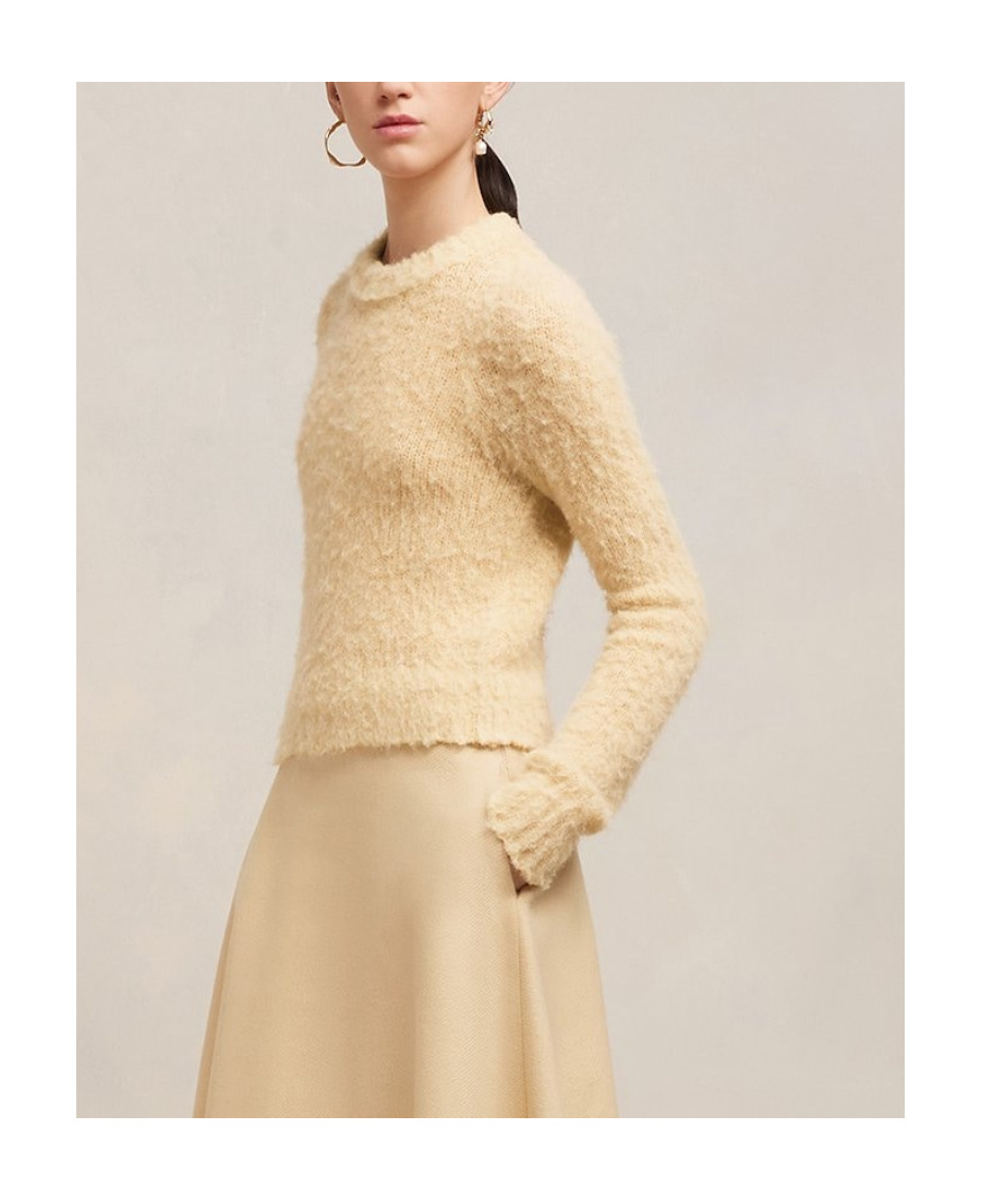 Shop Ami Alexandre Mattiussi Ami Brushed Crewneck Knit Sweater In Yellow