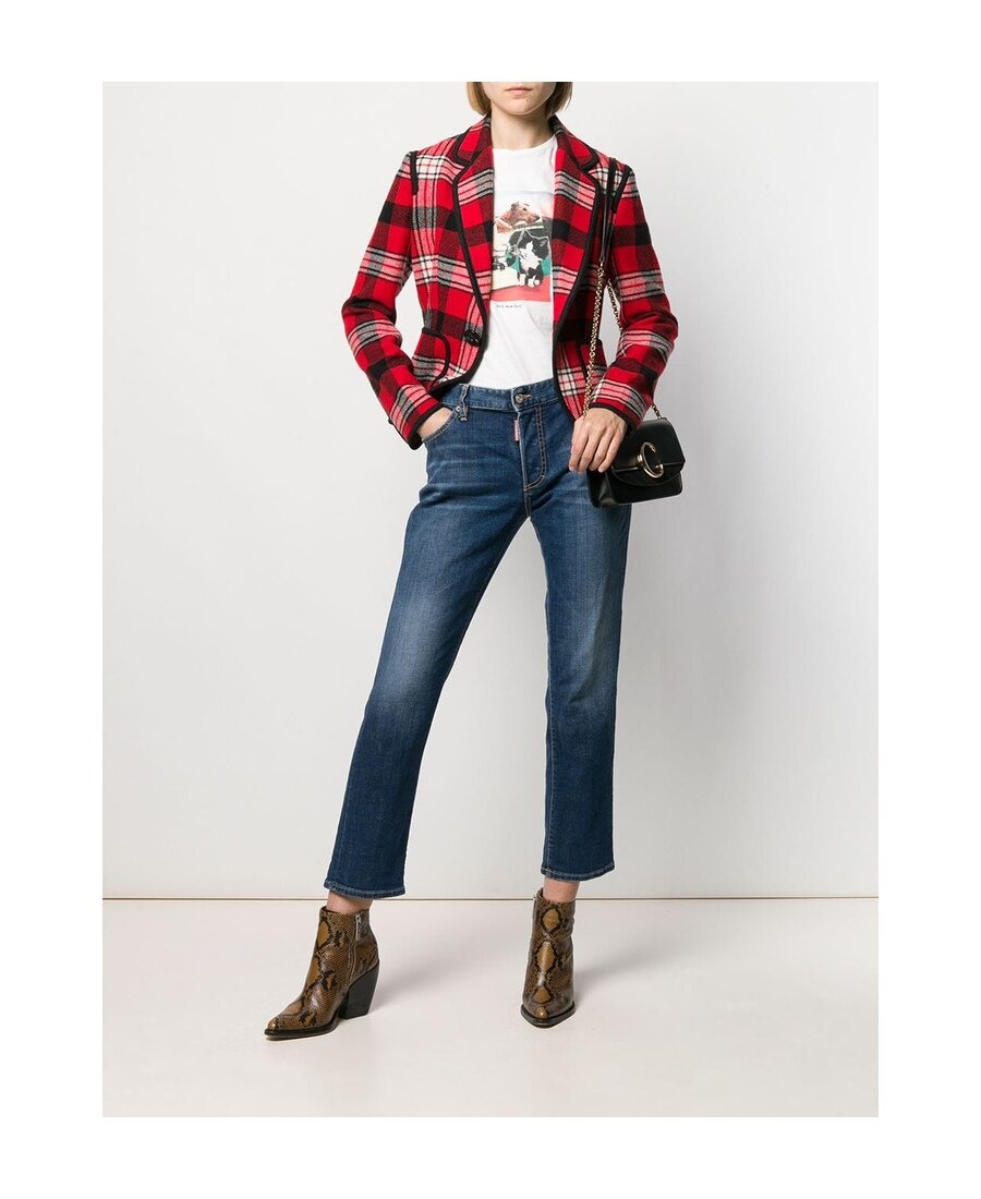 Dsquared2 Washed Cropped Jeans In Blue