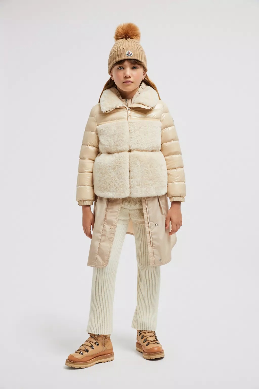 Moncler Amabay Down Jacket In Nude