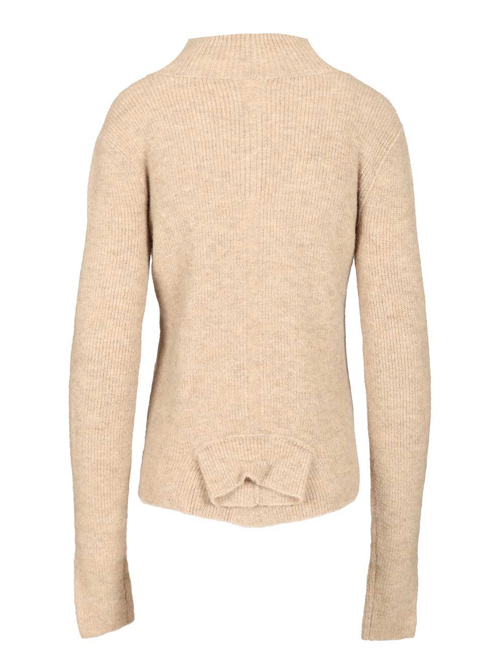 Rick Owens Headon Double Lupetto In Alpaca Soft Knitwear Beige In Brown