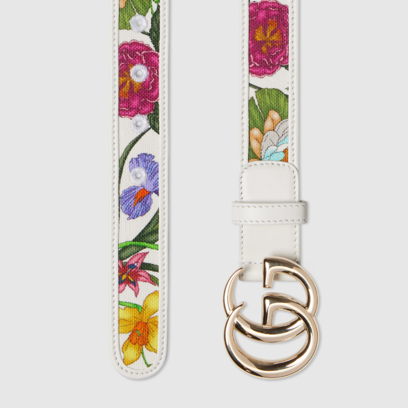 Gucci Gg Marmont Thin Belt In Brown