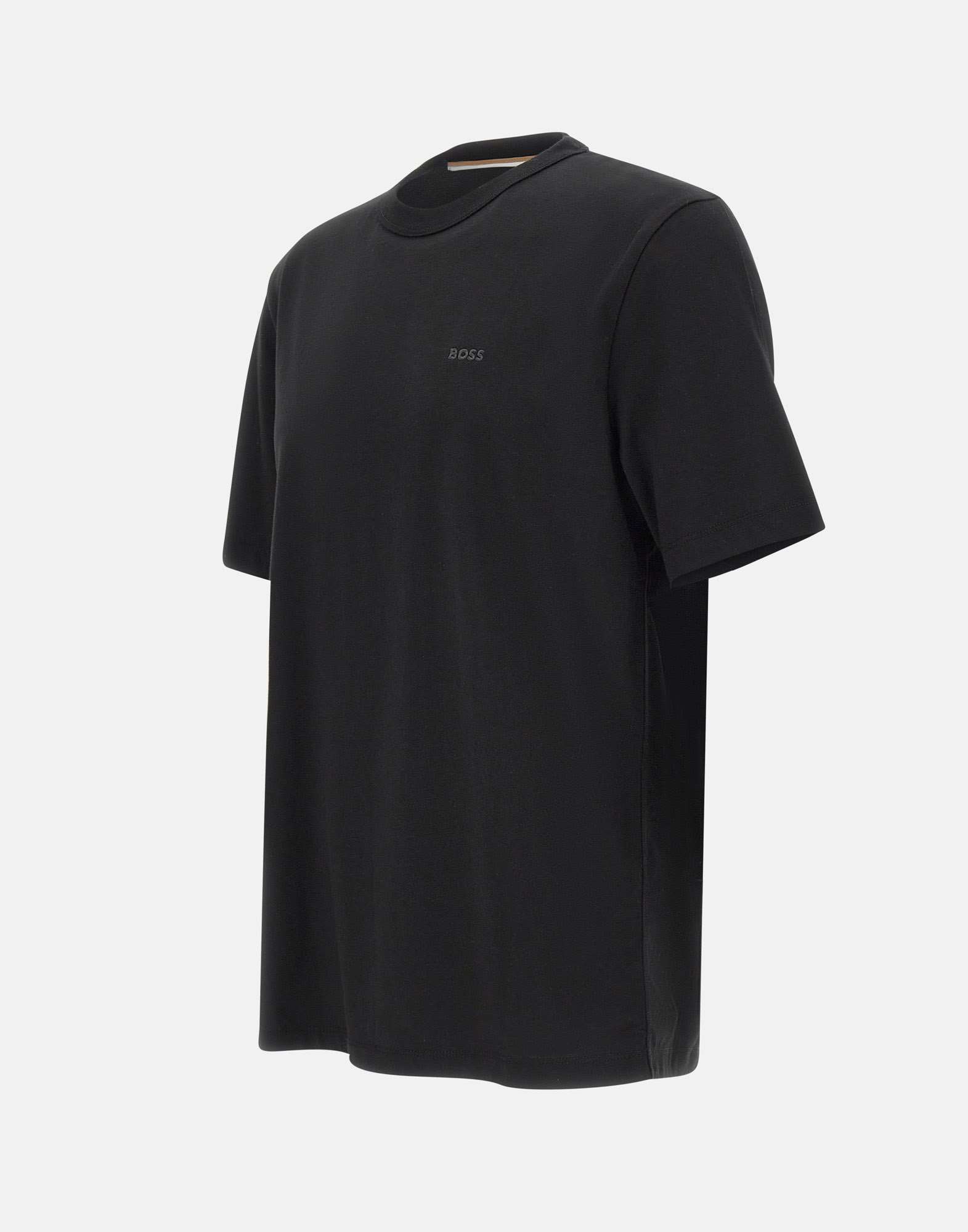 Hugo Boss Crew Neck Cotton T-shirt With Short Sleeves In Black